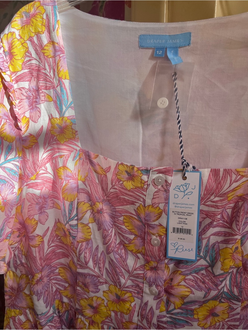 100% Linen Tropical Print Dress| Draper James by Reese Witherspoon